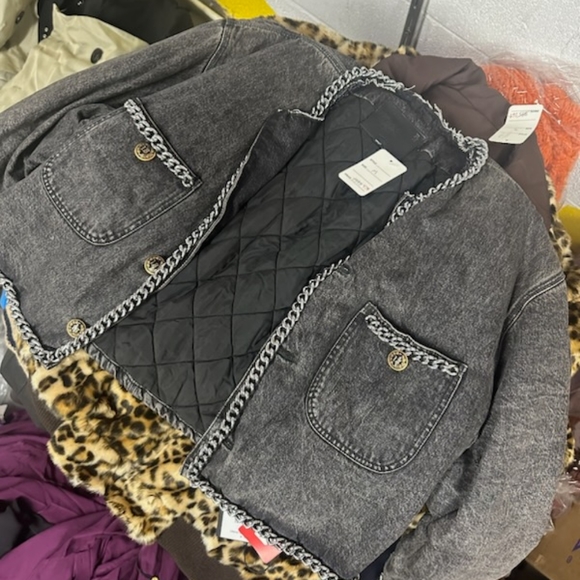 NWT R13 $2390 Chain Embelished Crop denim jacket - Picture 10 of 15